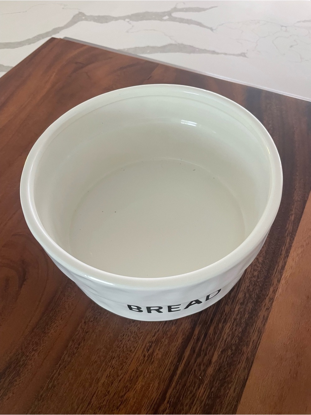 White Ceramic Bread Crock with Black Lettering - Picture 4 of 7
